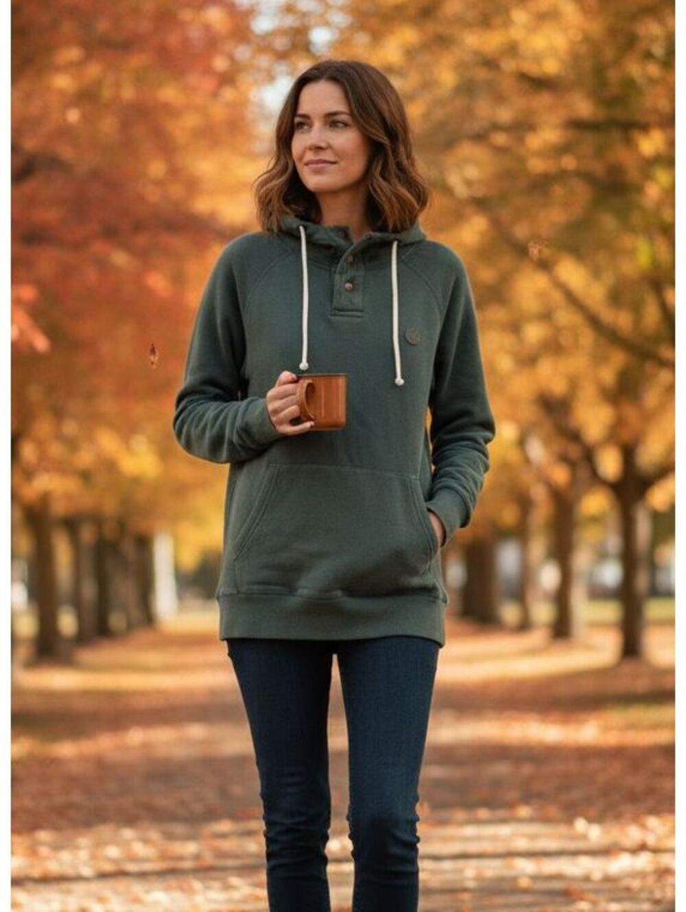 Volcom Classic Fit green pullover hoodie size M
